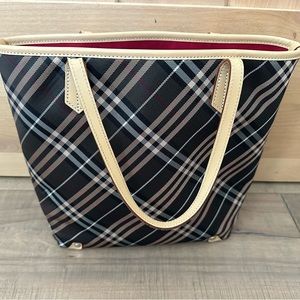 Vintage Burberry tote black, beige, camel, red